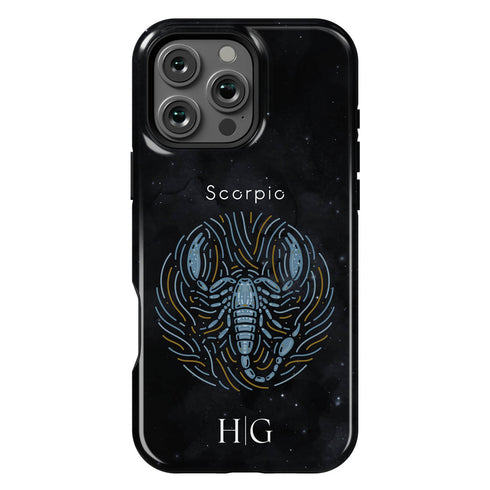 Personalized Black Zodiac Horoscope Sign iPhone Case